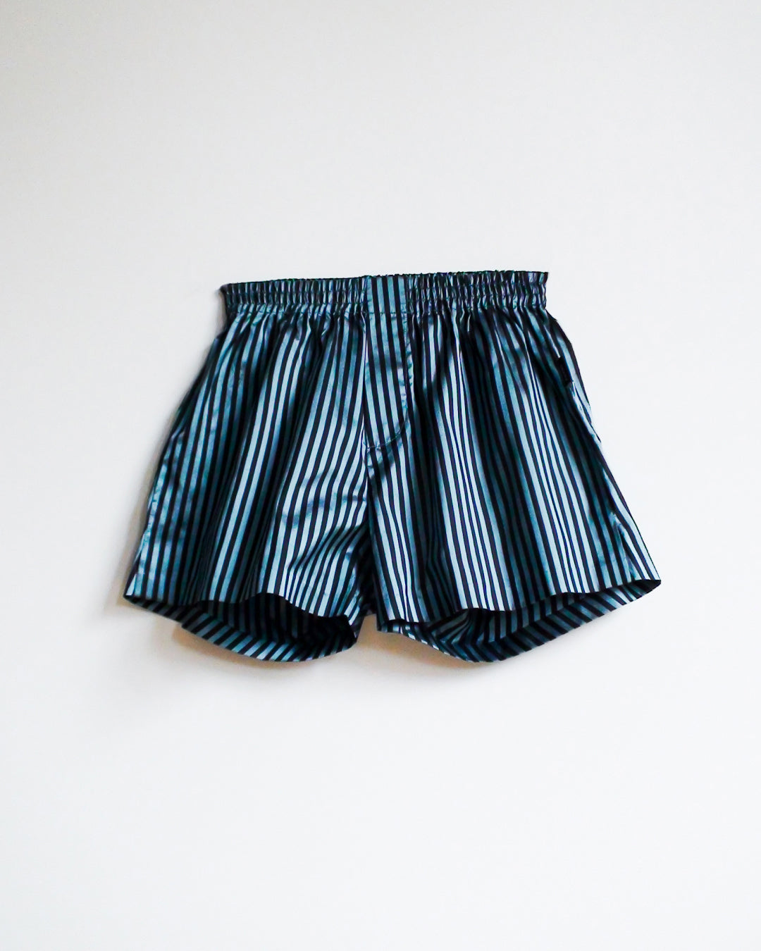 Striped Silk Boxer (Teal/Black)