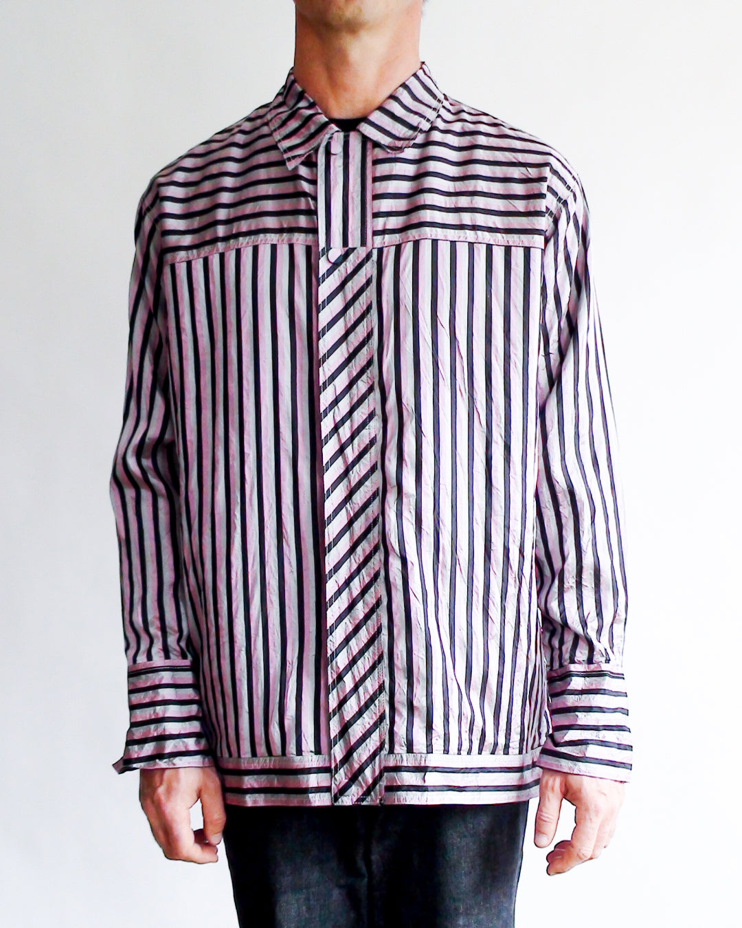 “Light Life" Sol Silk Mix Messenger Jacket - Crushed Version (Vice City)