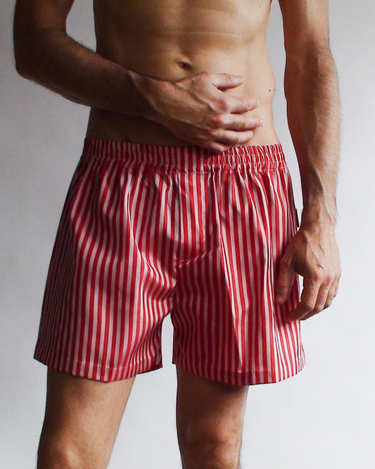 Striped Silk Boxer (Red/White)