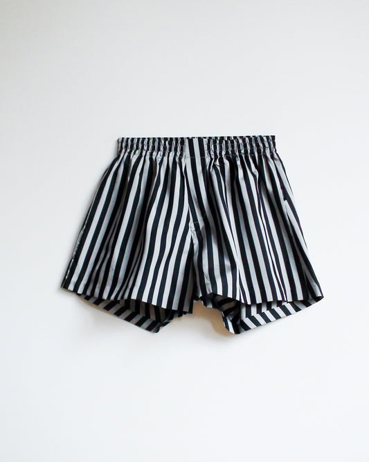 Striped Silk Boxer (Black/Grey)