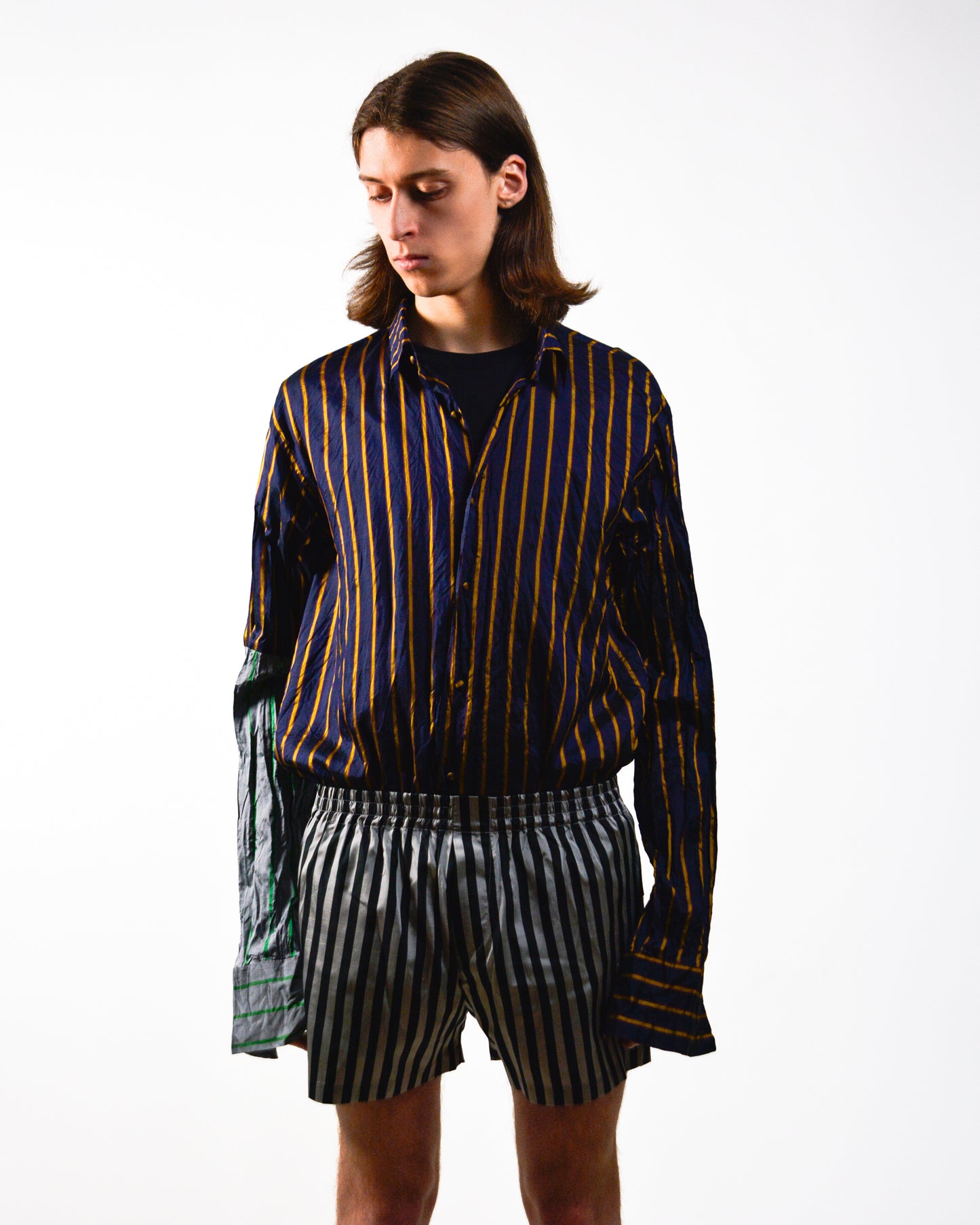 Right Sleeve Silk Mix - Midnight/Saffron + Teal/Green